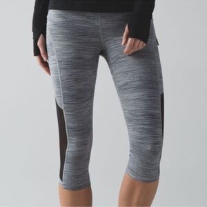 Lululemon Sun Runner Crop Space Dye Camo Seal Grey Deep Coal / Black 8
